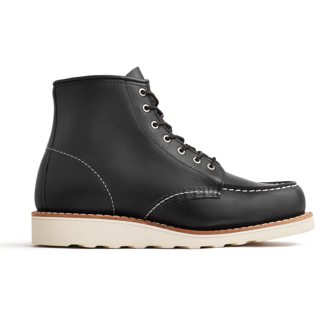 Classic Black Moc Toe Boots – Effortless Style in a Sleek 6-Inch Design.