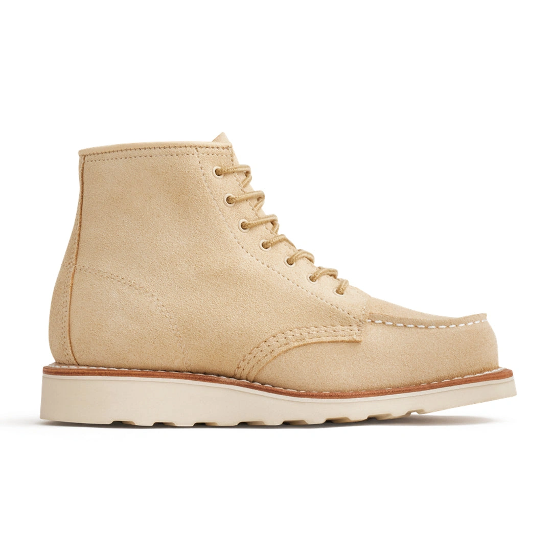 Cream Abilene Moc Toe Boots – Effortless Style in a Classic 6-Inch Fit.